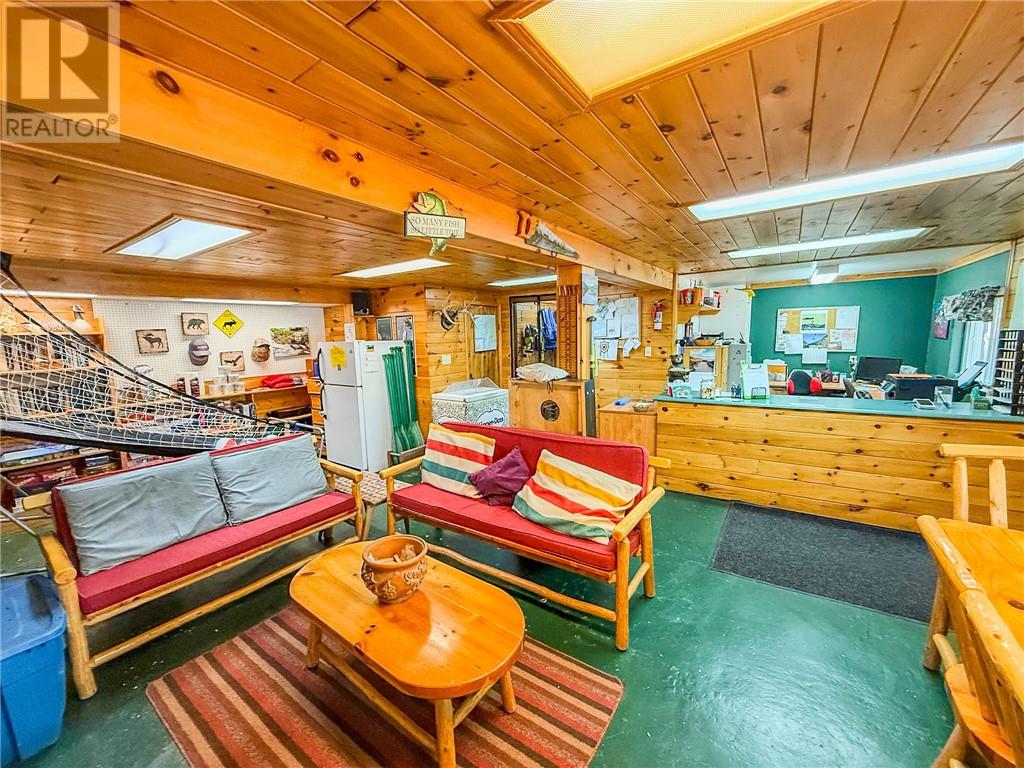 Interior gathering space at Charlton Lake Camp