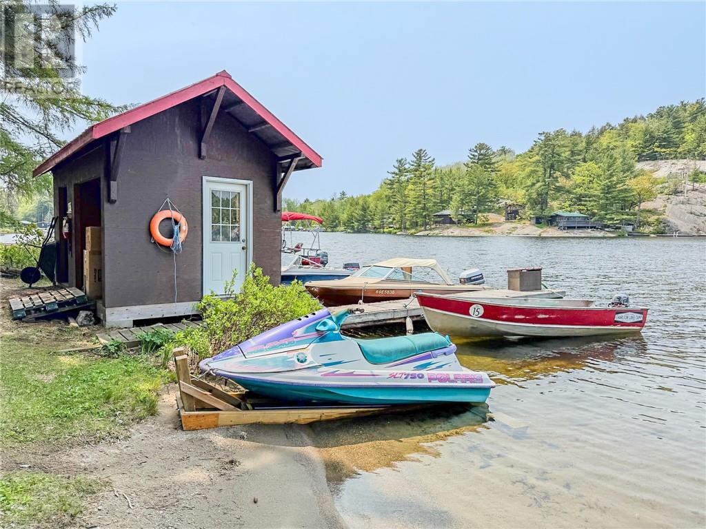 Fishing boat at a guest-cottage dock
